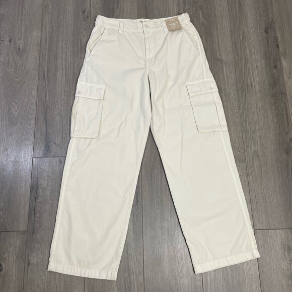 Madewell Low Slung Cargo Straight Leg Boho Trendy Pants US Women's 27 New - Picture 2 of 6